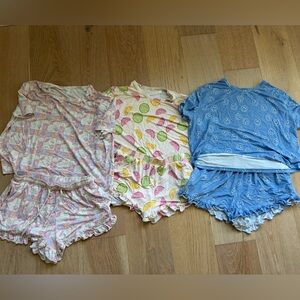 Girls Silk Pajamas Bundle (3) - Sizes 9-10 & 11-12